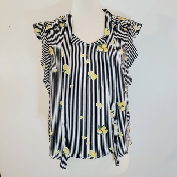 3/$30 Iris Lemon Striped Blouse - Picture 2 of 7